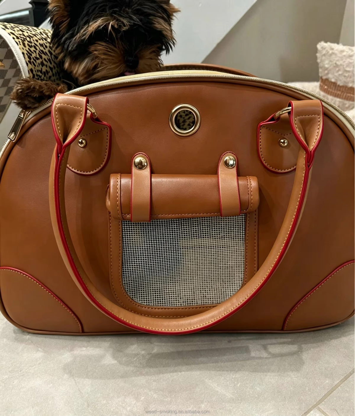 Portable high-end pet dog single shoulder backpack for outdoor use