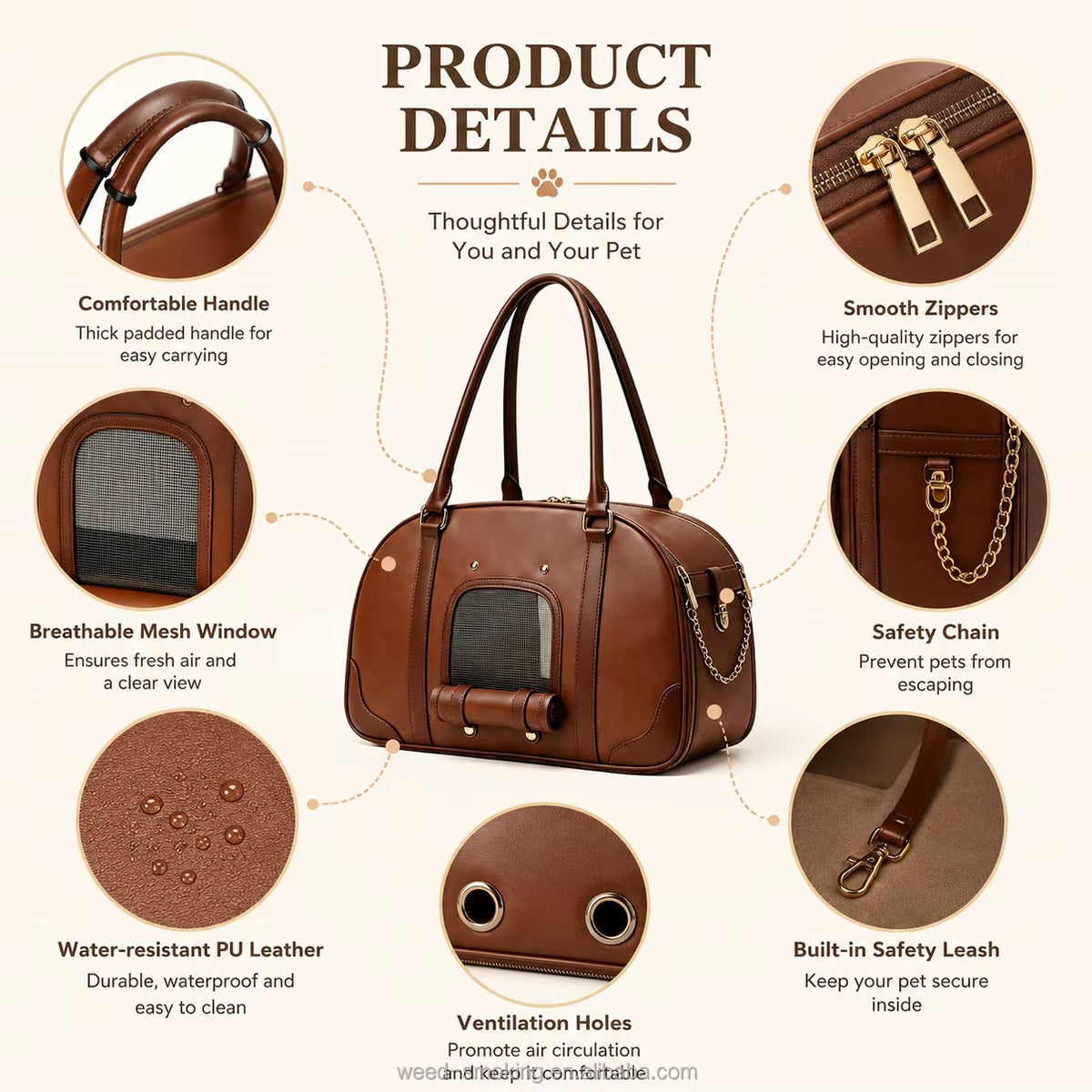 Portable high-end pet dog single shoulder backpack for outdoor use